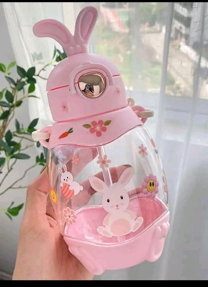Sipper Bottle for Kids |Water bottle for Boys and Girls| BPA Free Bottle | Anti-Leak | Cute Design with Straw and Adjustable Shoulder Strap