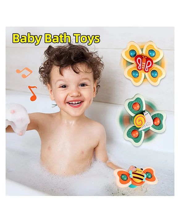Child playing with bath toys
