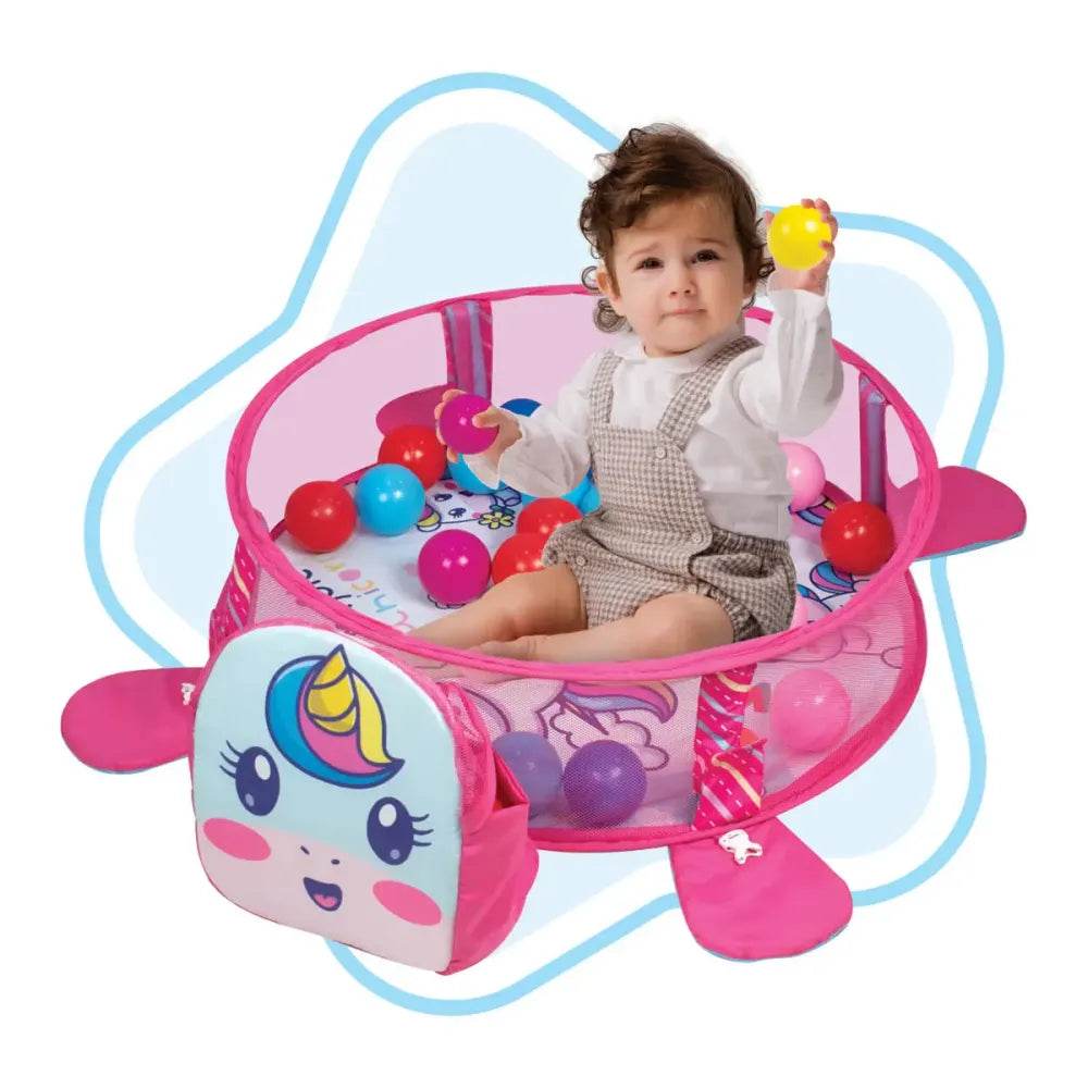 Itoys 3 in 1 baby gym unicorn with colorful balls and soft play area for infants