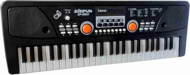 49 key electronic keyboard for kids with black and white keys and built-in speakers