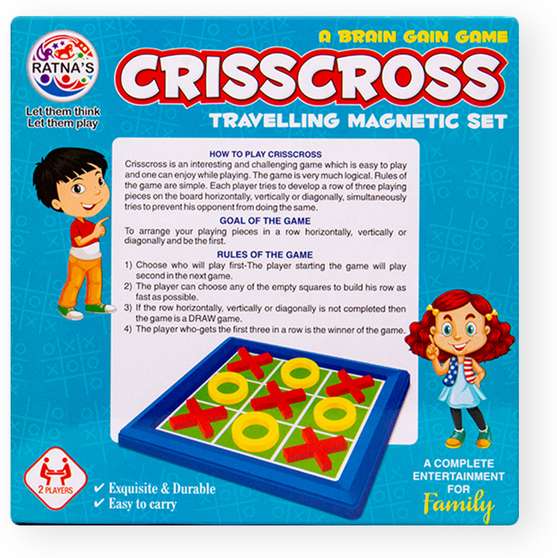 RATNA'S Crisscross Travelling Magnetic Set Party & Fun Games Board Game (1917) Party & Fun Board Game