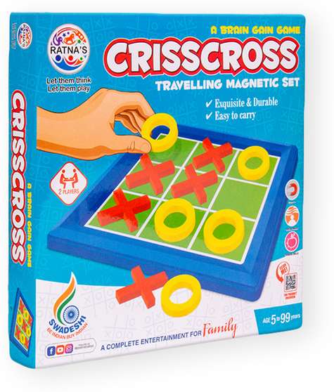 RATNA'S Crisscross Travelling Magnetic Set Party & Fun Games Board Game (1917) Party & Fun Board Game