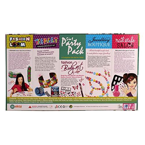 Ekta 5 in 1 party gift set for girls including fashion bracelet kit nail style salon and jewelry boutique