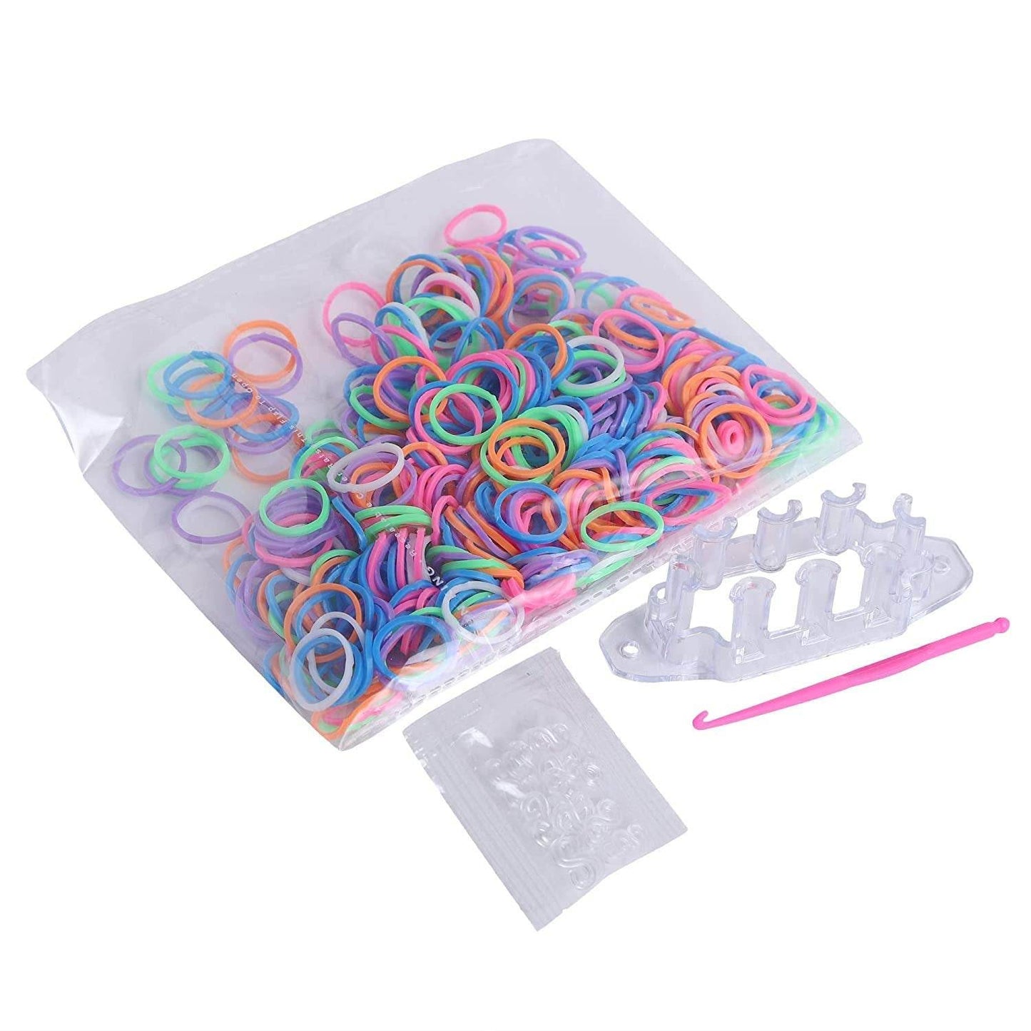 Ekta 5 in 1 party gift set for girls with colorful rubber bands and loom accessories