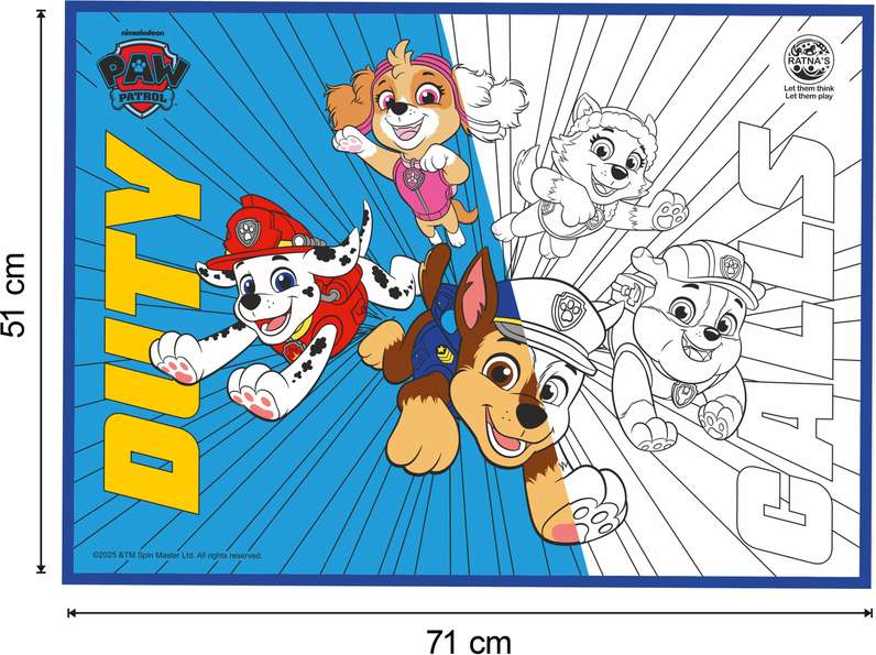 Coloring sheet with Paw Patrol characters