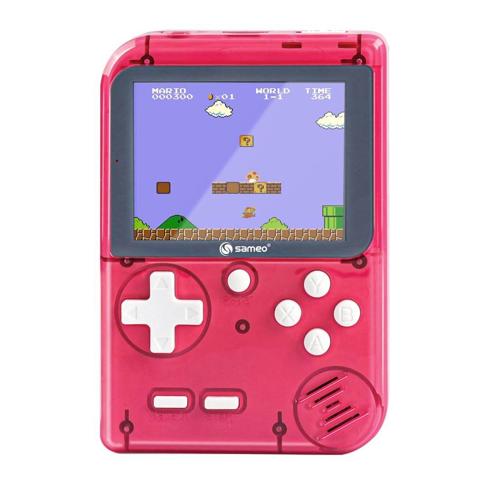 Sameo Handheld Video Game Console, Dreamboy Retro Mini Game with 500 Classic Retro Game TV Compatible for Kids, Rechargeable 8 Bit Classic (Ice Red) - T-Rex the toyland Sitamarhi