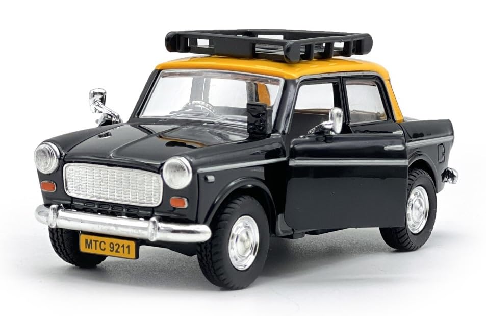 Toy Queen 70's Classic Taxi Toy car, Opanable frount Doors, Pull Back Action Toys