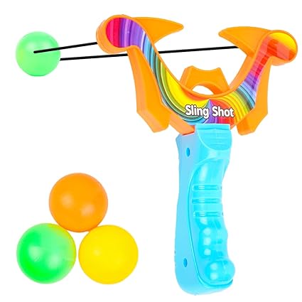 Ratnas Slingshot Pull Back Power Blaster Catapult Gulel Shooter Archery with Plastic Balls for Kids 5+ Years