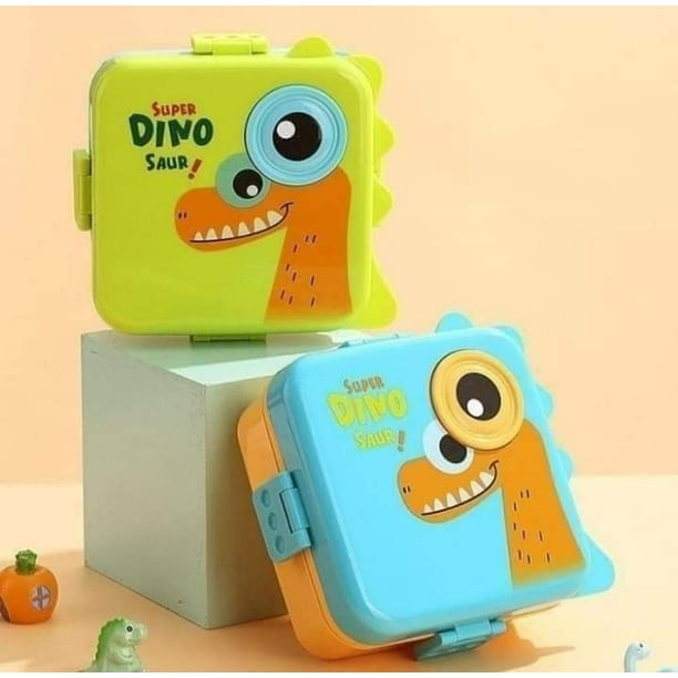 DEEDECORWAVE Dino Shaped Lunch Box | Stainless Steel Insulated Bento Box | Leakproof Lunch Box with Sauce Cup & Spoon for Kids | Cute Dinosaur Lunch Box for School Boys & Girls 7113 L