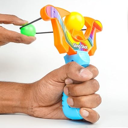 Ratnas Slingshot Pull Back Power Blaster Catapult Gulel Shooter Archery with Plastic Balls for Kids 5+ Years