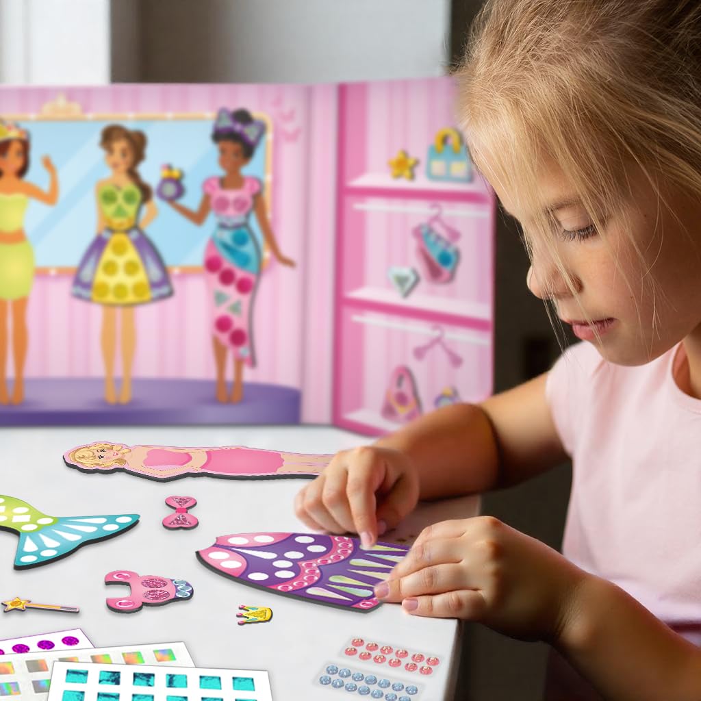 Child playing with dress-up toys
