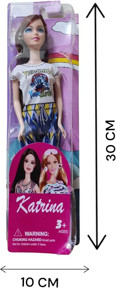 Barbie doll packaging with dimensions indicated