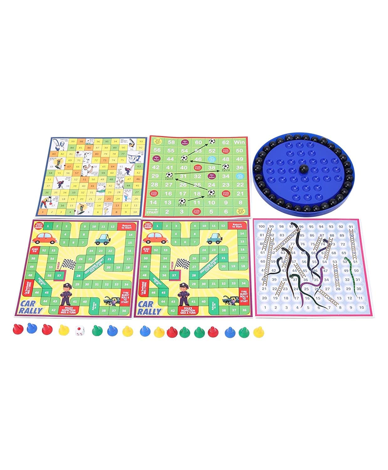 Ratna's Fun Brainvita Sankes & Ladders Ludo Game Multicolor - Set of 6