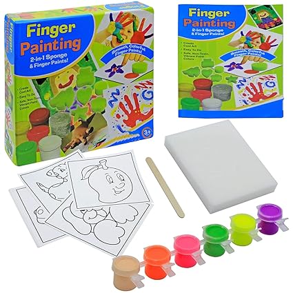 Toy Cloud Finger Painting Junior Game | 2 in 1 Sponge & Finger Painting | Smooth, Colorful Finger Paints