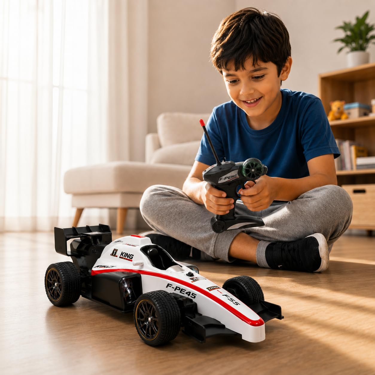 Goyal's Formula Speed Remote Control RC Car with Smoke Spray Scale 1:14 with Realistic Sound, Light & Spray Flame - Rechargeable with Easy C-Type...