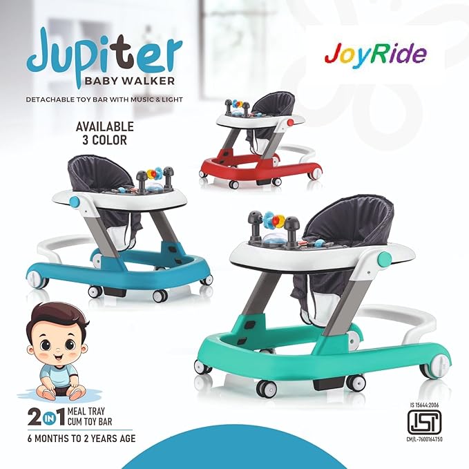 Walker Jupiter 3-in-1 Robust Baby Walker/Multifunction/Anti-o Shaped Leg/Height Adjustment/Anti-Fall/Music Box for Newborn/girl/boy/6-15months with SEAT