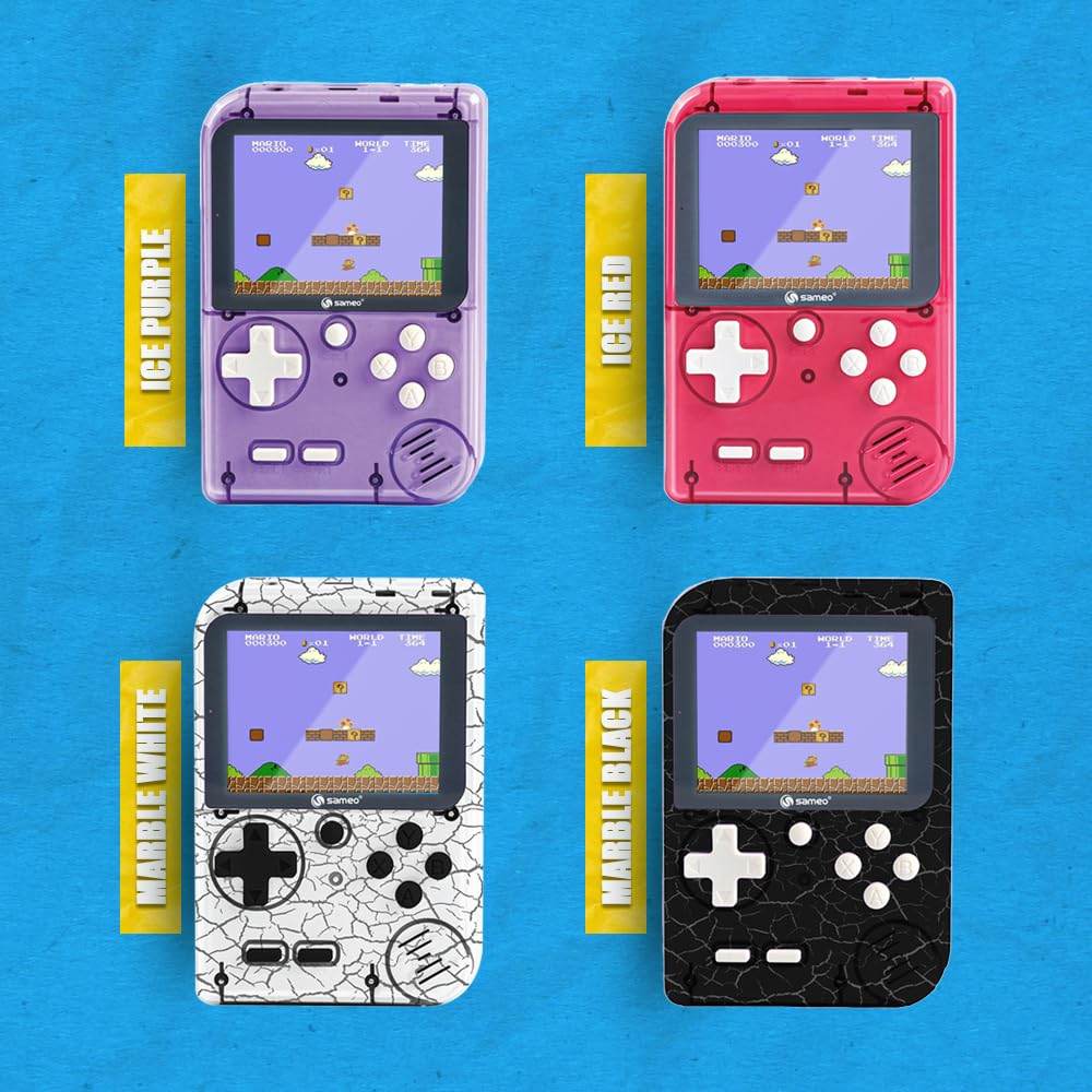 Sameo Handheld Video Game Console, Dreamboy Retro Mini Game with 500 Classic Retro Game TV Compatible for Kids, Rechargeable 8 Bit Classic (Ice Red) - T-Rex the toyland Sitamarhi