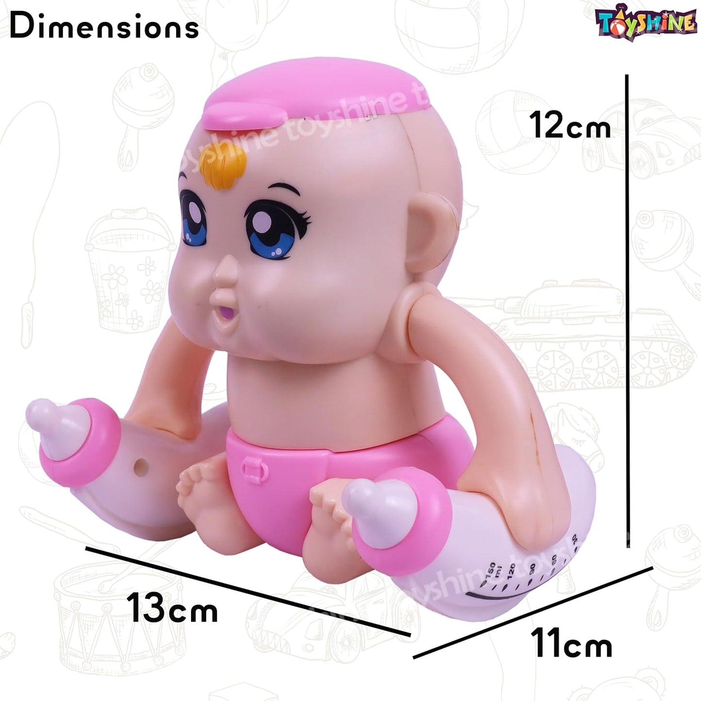 Toyshine Battery Powered Voice Control Cute Adorable Tumbling Baby with Dynamic Sound Musical Interactive Toy for Babies & Kids
