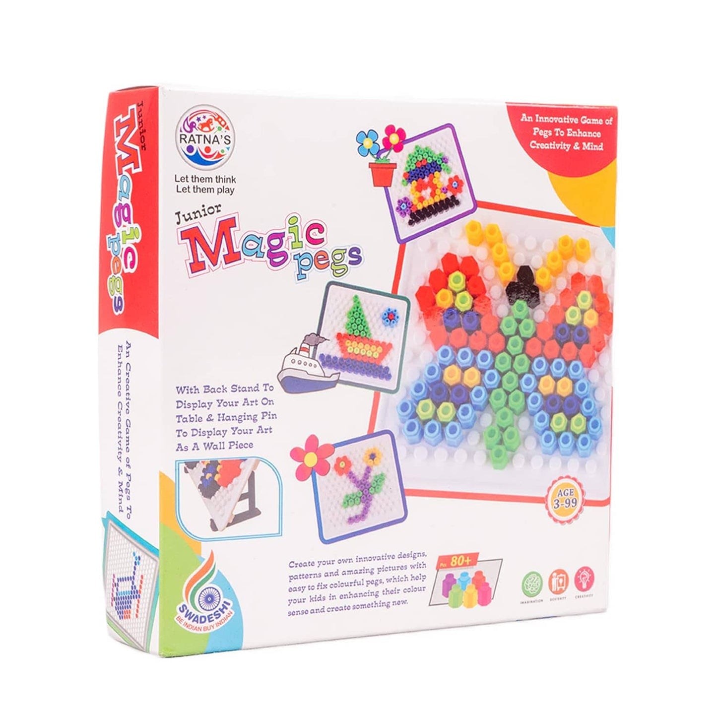 RATNA'S Plastic Magic Pegs for Kids to Create Their Own World Out of Pegs