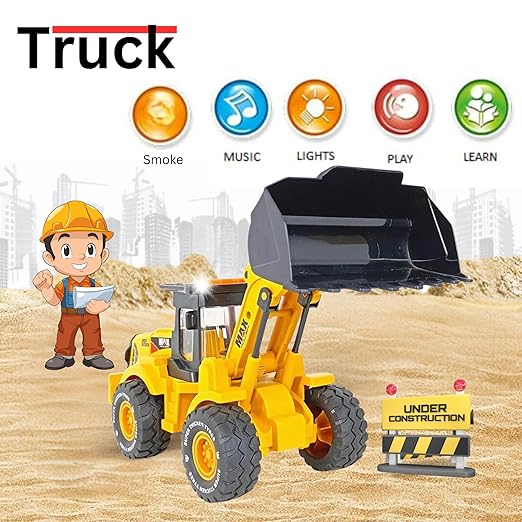 LUMO Jumbo Bulldozer Toy – Big Size Friction Powered Construction Vehicle with Lights, Sounds, Real Smoke Effect & Moving Parts