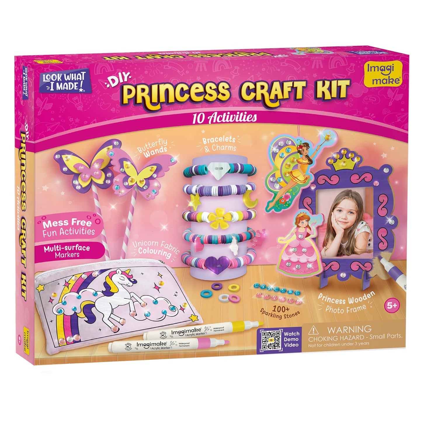 Imagimake Princess Craft Kit | 10 Mess-Free Activities | DIY Flat Bead Bracelets