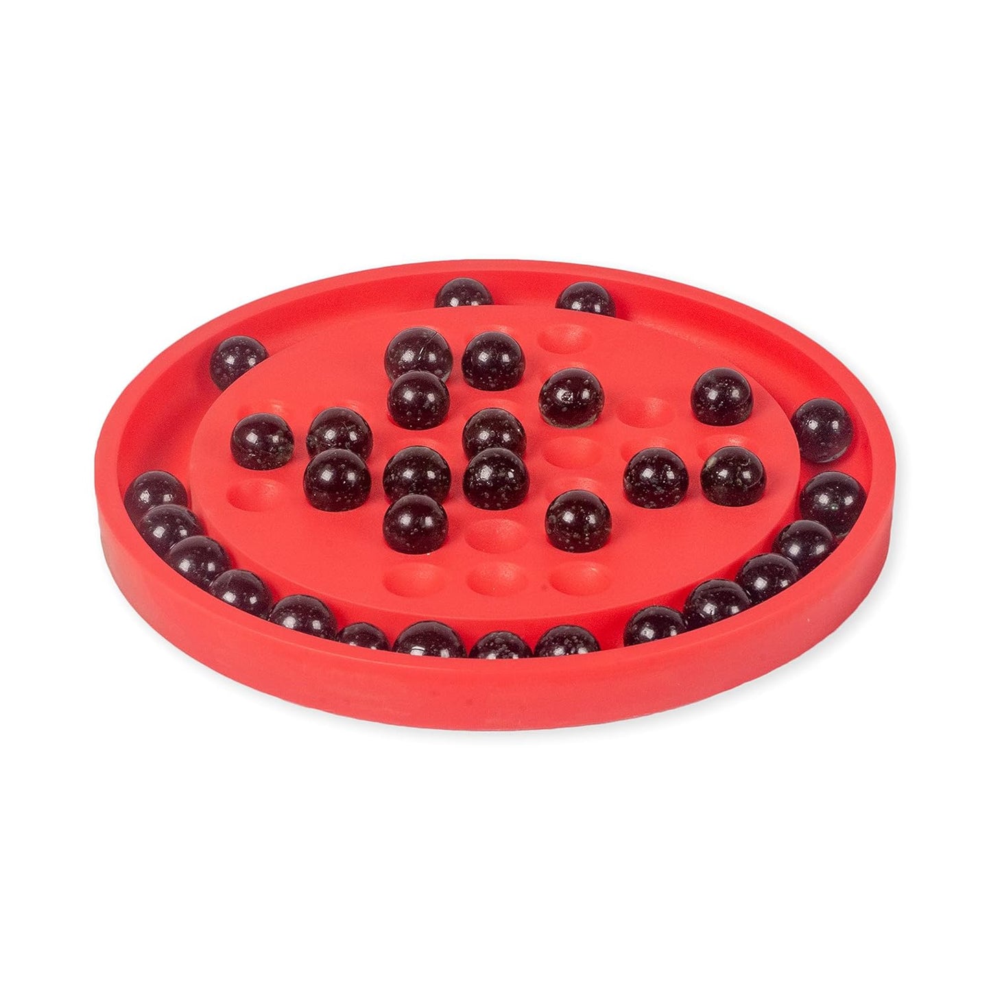 Red game board with black pieces