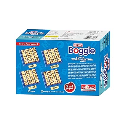 toymate Word Boggle- A Quick Word Hunting Fun Game for Adults & Kids Age 6 Years & Above.