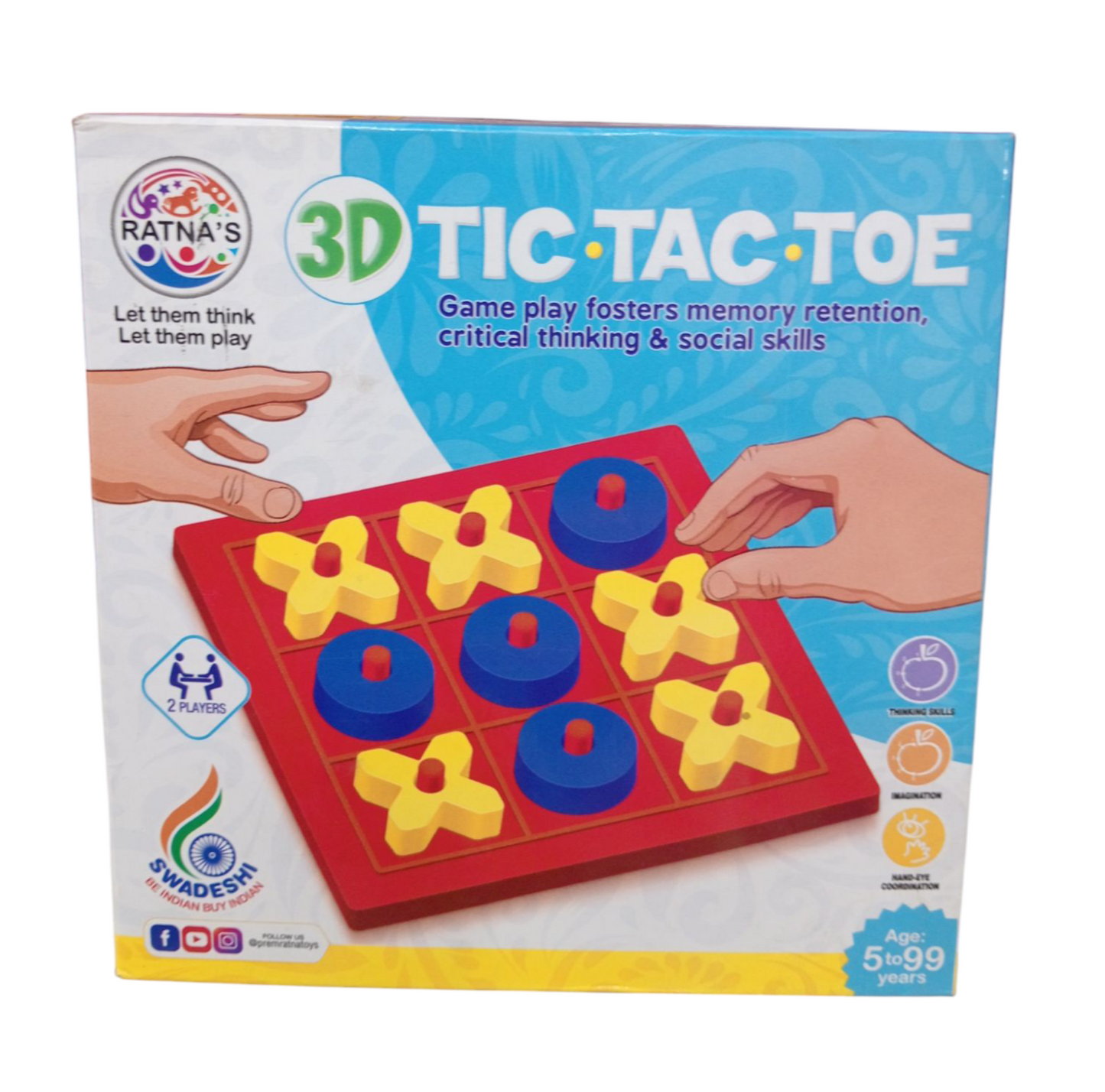 Ratna's 3D Tic-Tac-Toe 2-player game for kids