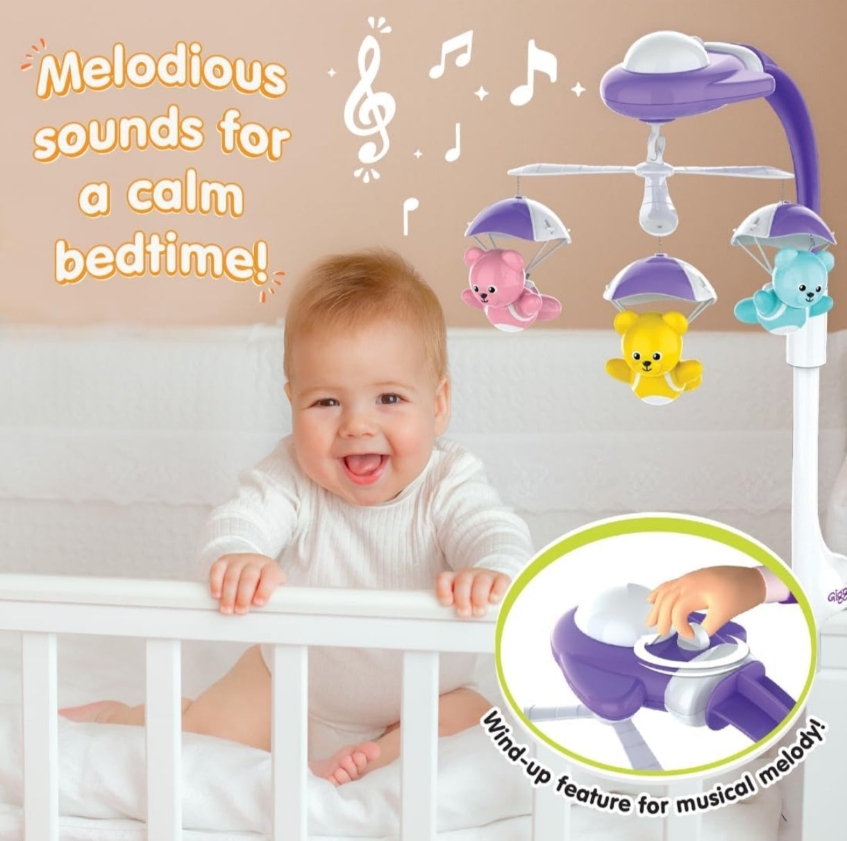 Giggles Bear Melody Crib Mobile