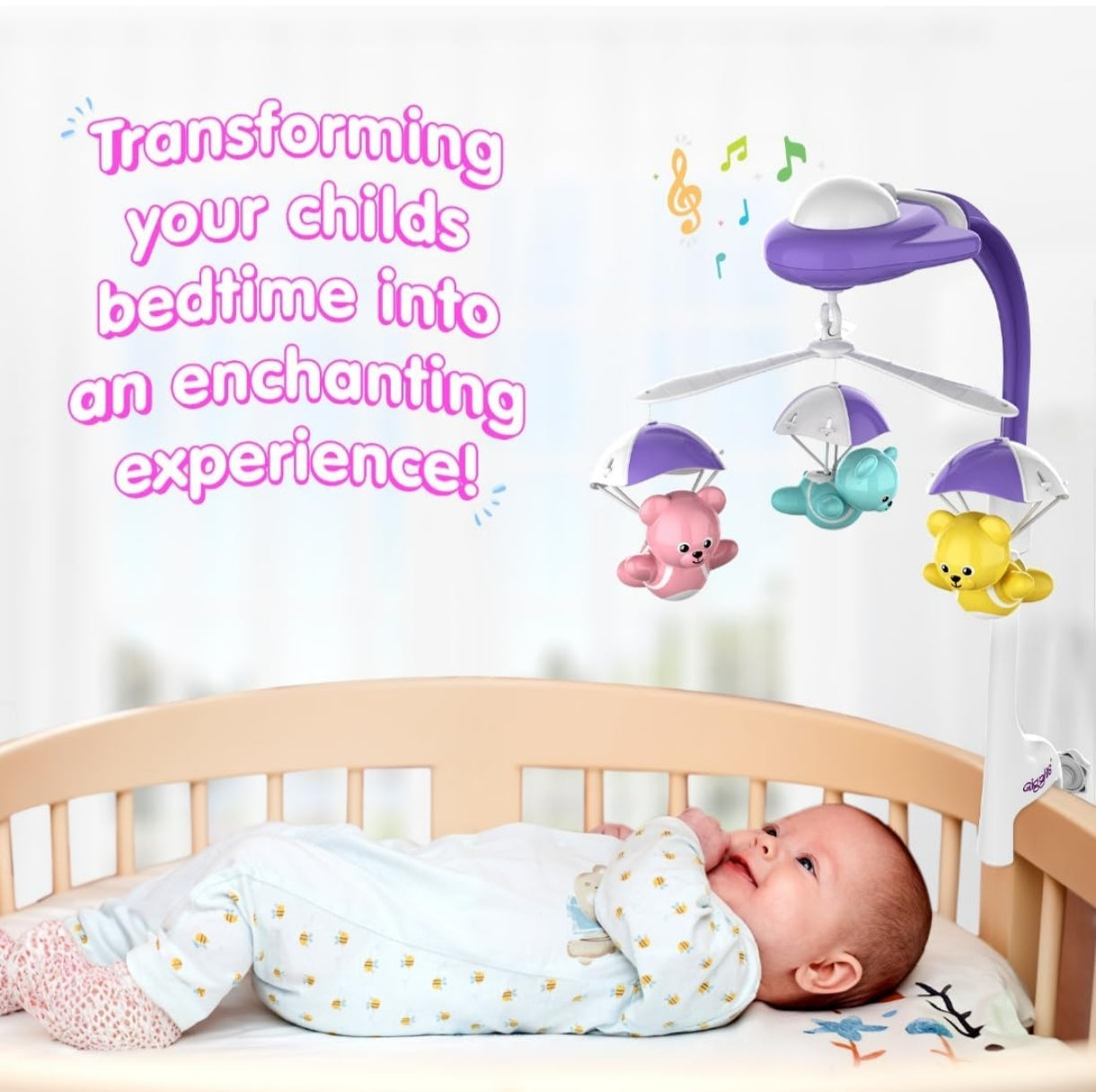 Giggles Bear Melody Crib Mobile