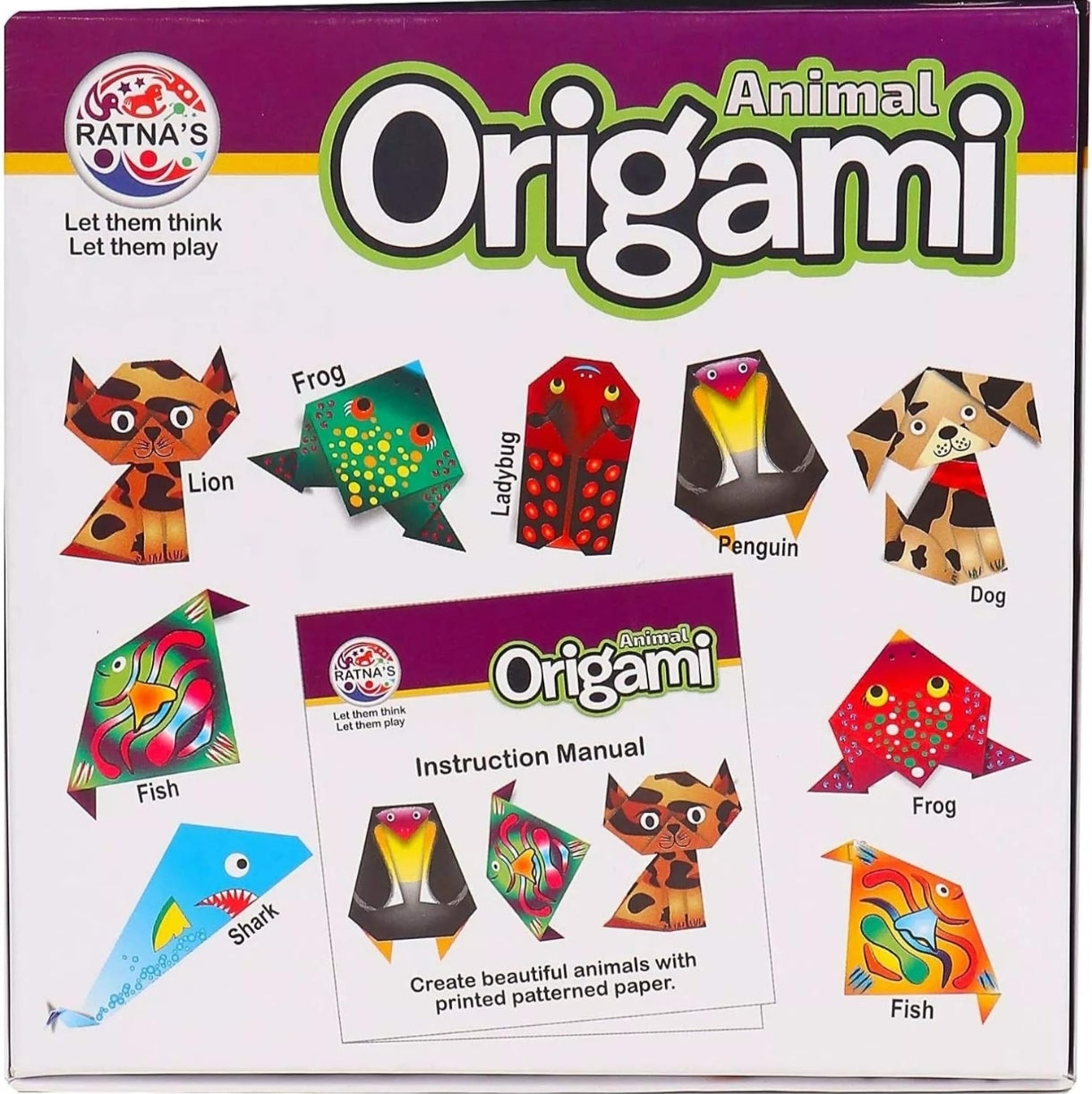 RATNA'S DIY Origami Animals. Origami Sheets Included Inside.Create Your OWN Jungle with The Help of Origami (Multicolor)