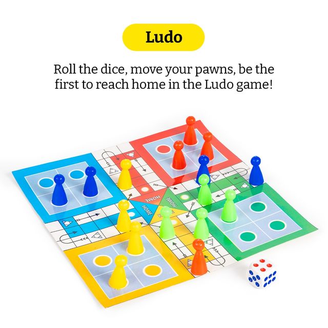 Ratna's Fun Brainvita Sankes & Ladders Ludo Game Multicolor - Set of 6