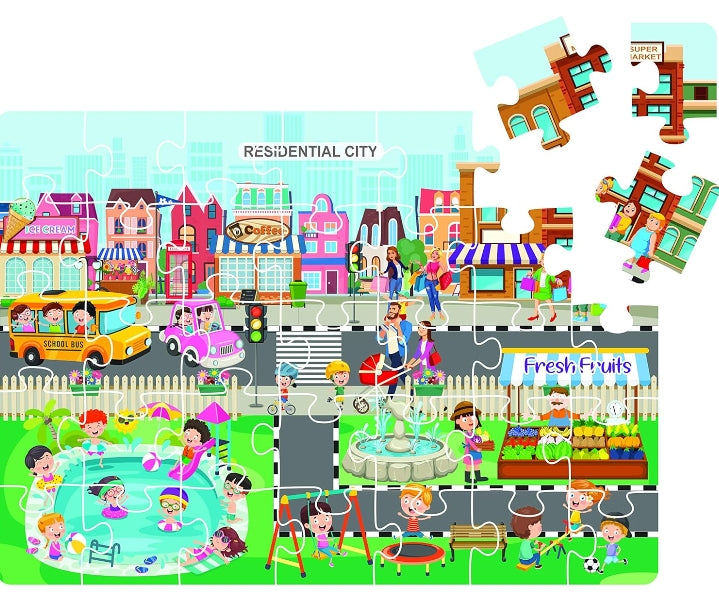 4 IN 1 City & Village Life Puzzle