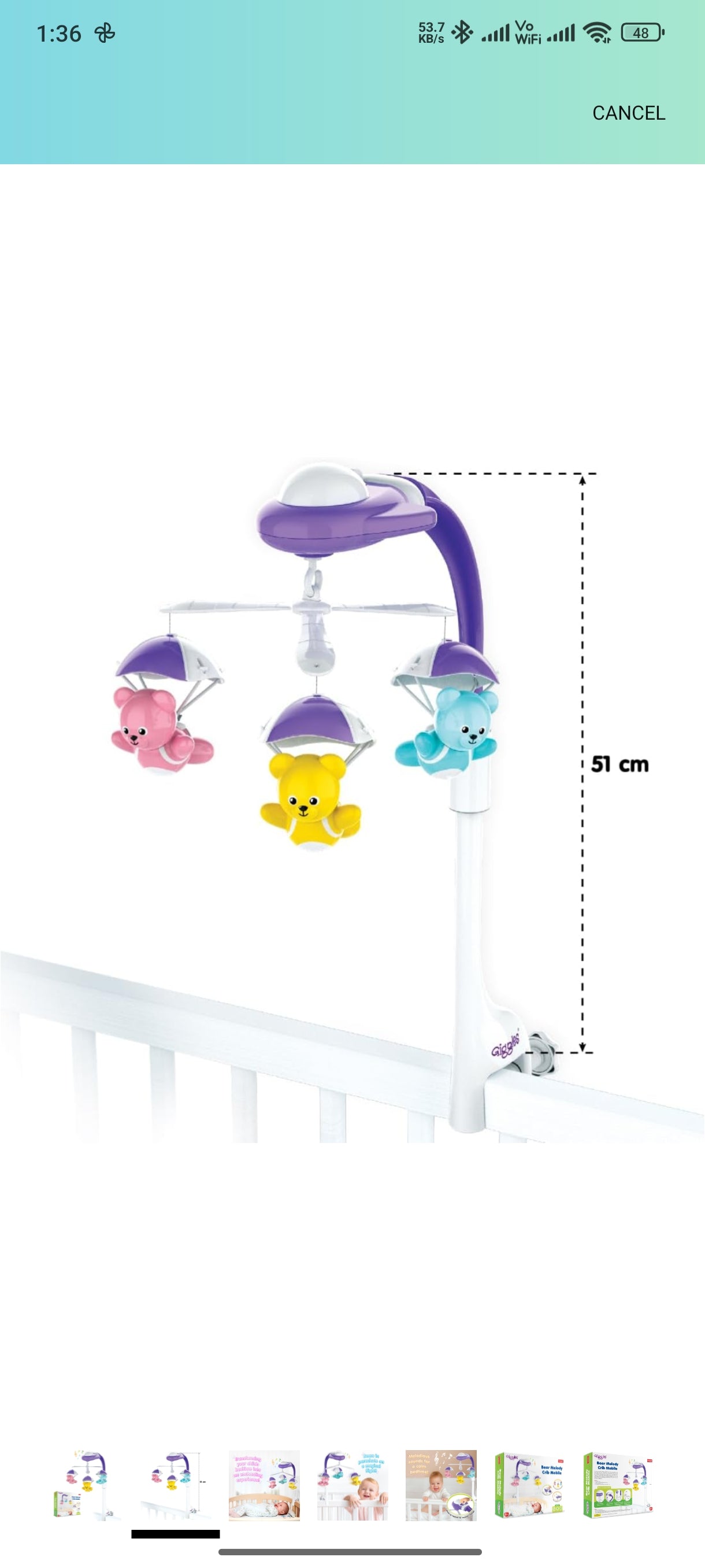 Giggles Bear Melody Crib Mobile