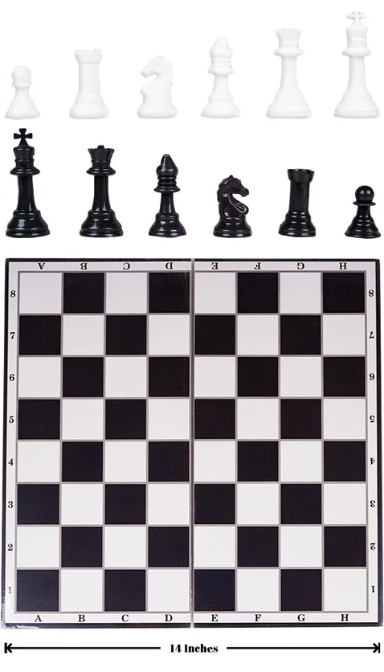 Ratna's Emperor Chess Set Board Game with Folding Chess Board and Black & White Chessmen's for Kids & Adults