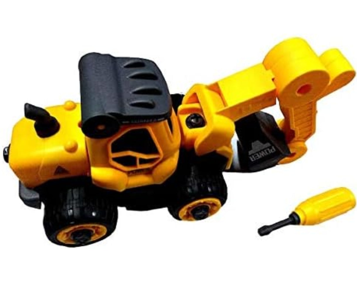 TEMSON DIY Assembly Smart City Building Construction Vehicle Toy for Kids Frichion Truck Bulldozer