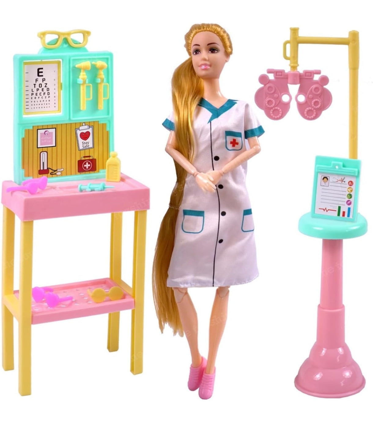 Toyshine Doctor Doll with Medical equipments, Furniture & Accessories Toys for Kids Role Play Set for Age 3+