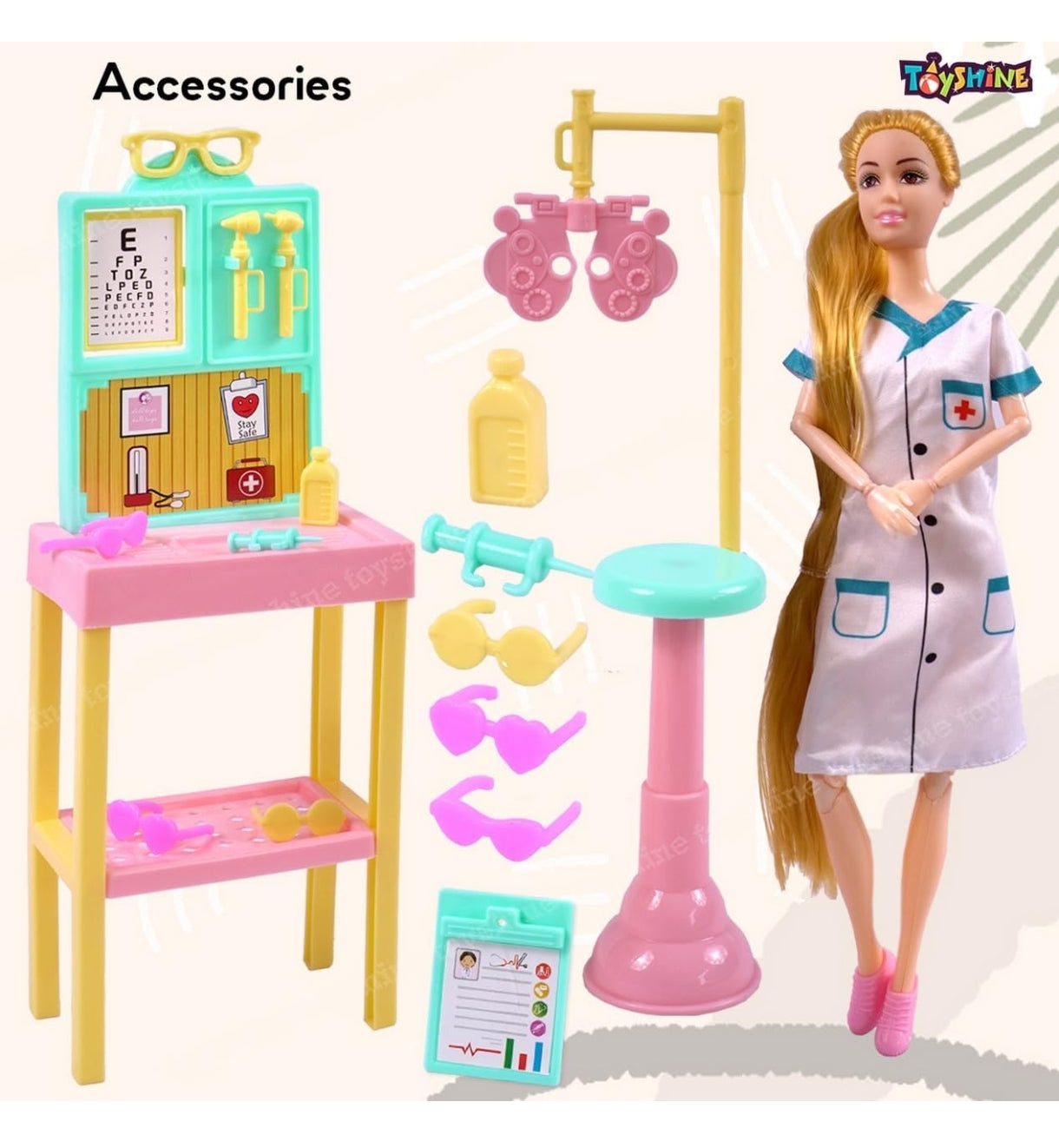 Toyshine Doctor Doll with Medical equipments, Furniture & Accessories Toys for Kids Role Play Set for Age 3+