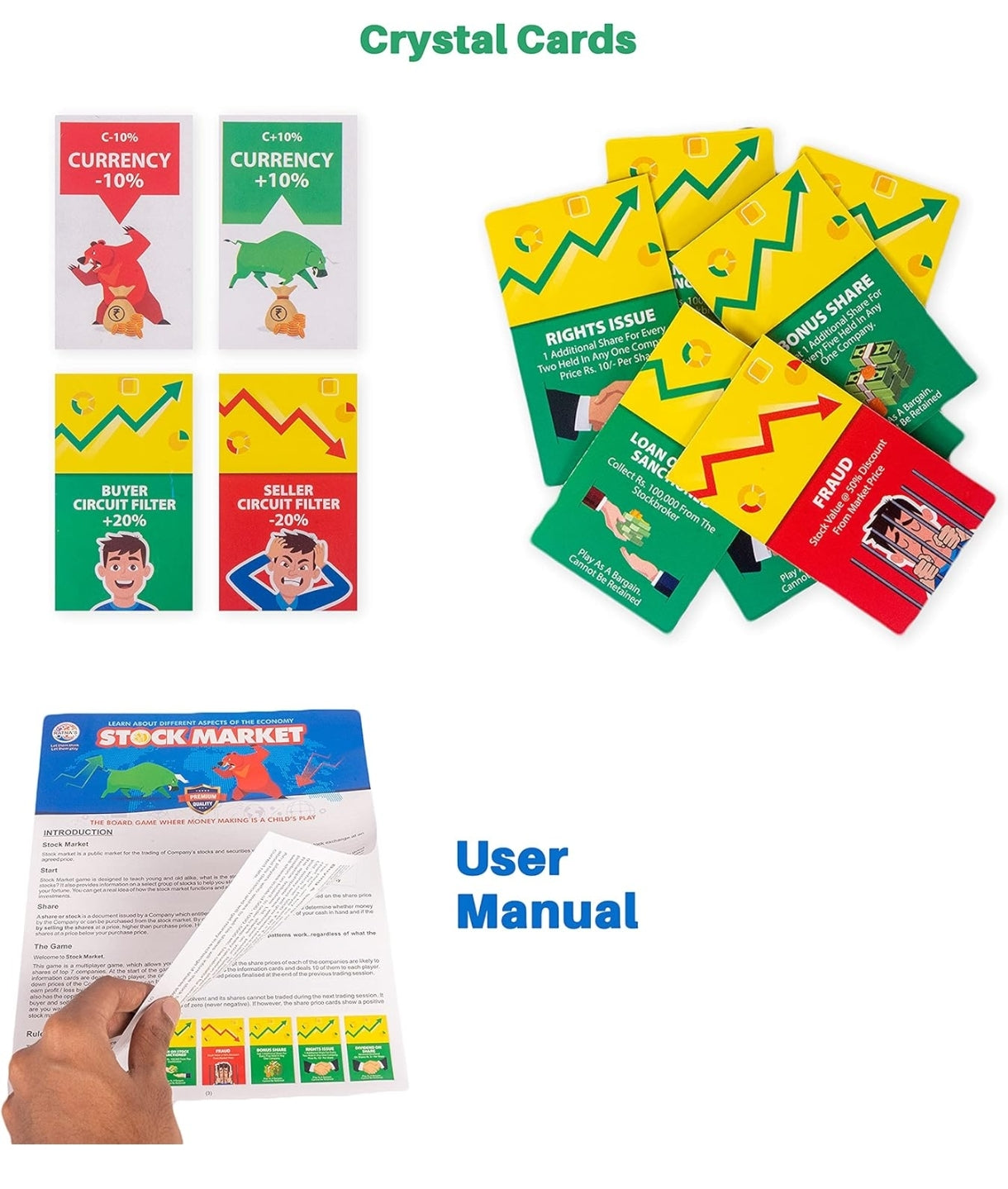 Collection of educational crystal cards