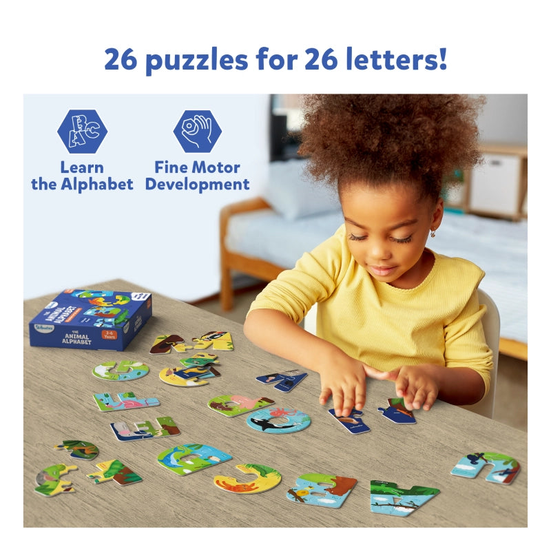 The Animal Alphabet | Fun & Educational 52 Piece Jigsaw Puzzle (ages 3-6)