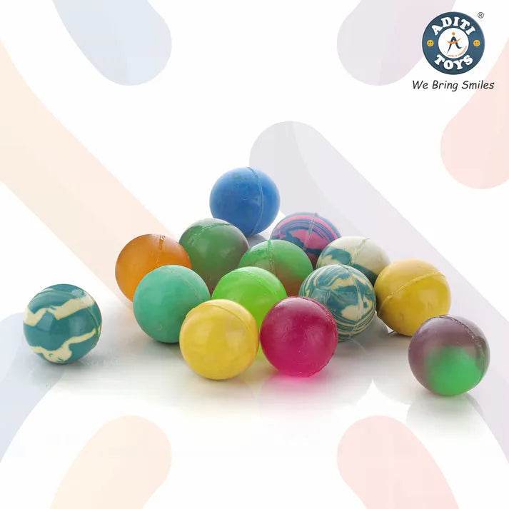 Aditi Toys crazy bouncy balls assortment in various bright colors and patterns for fun playtime