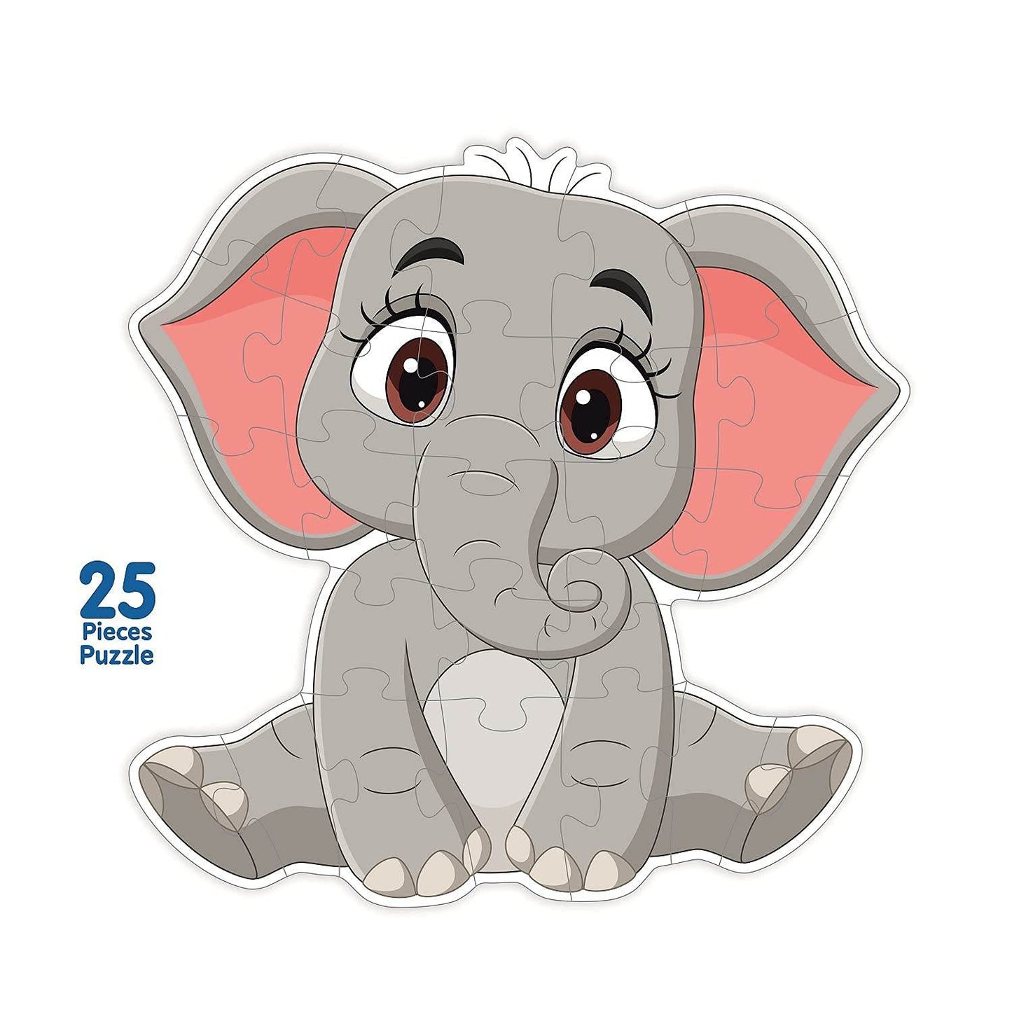 Cute elephant shaped 25-piece educational animal puzzle for preschoolers by T-Rex the toyland Sitamarhi