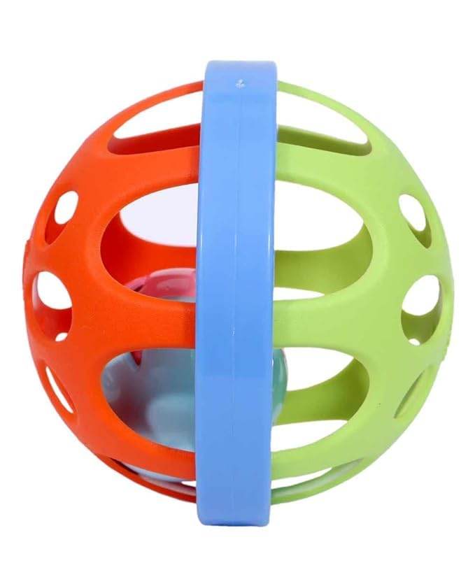 Biggie Ball Baby Rattle Toy – Multi-Coloured Sensory Toy for Infants – Safe & Lightweight, Ideal for Babies 3+ Months - T-Rex the toyland Sitamarhi