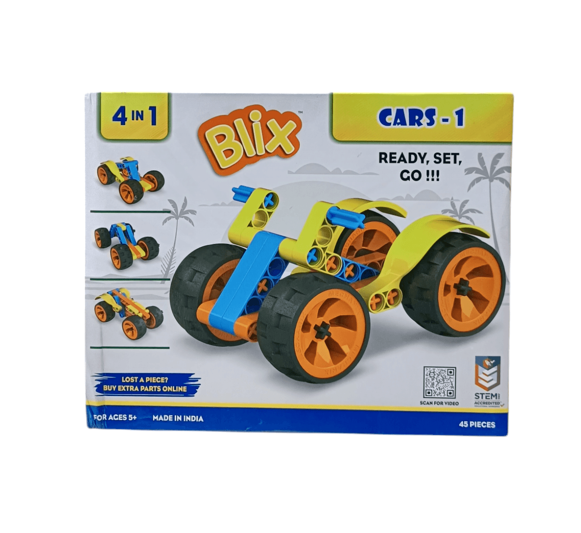 Blix Construction Car Toys For Kids - 4-In-1 Build Set - T-Rex the toyland Sitamarhi