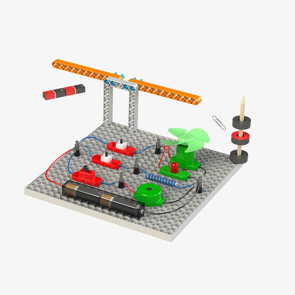 Educational construction toys for children with electronic circuit components and building blocks