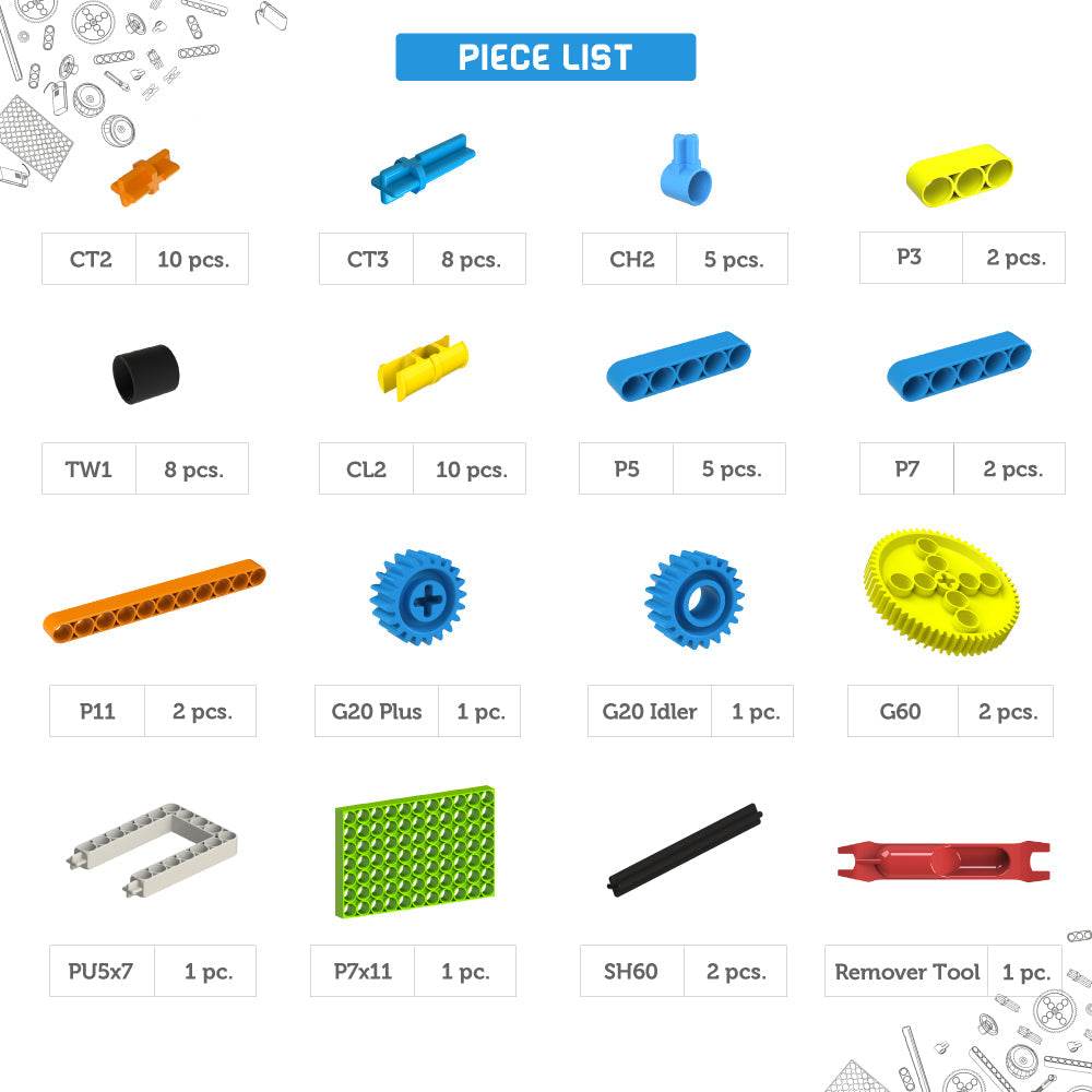 STEM construction toy for kids with colorful plastic gears, rods, connectors, and building pieces by T-Rex the toyland Sitamarhi