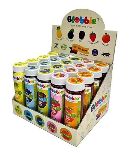 Blobbie slime pack of 1 fruit jelly slime tubes with pineapple strawberry blueberry kiwi and orange scents