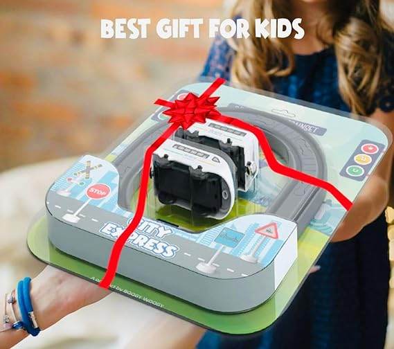 BOOGYWOOGY Indian city train set for kids with track and toy train in gift packaging