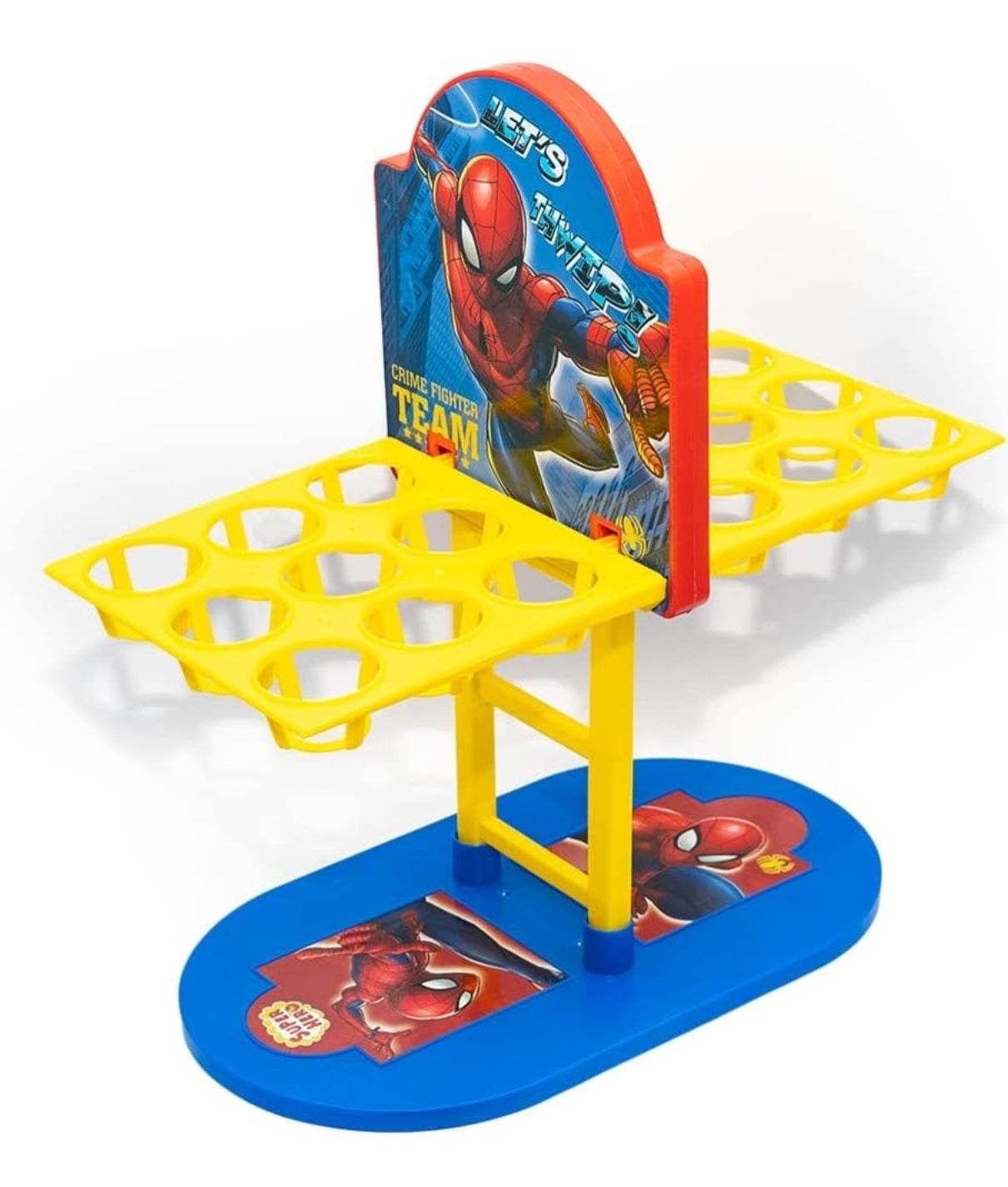 Spiderman arcade basketball game twin basket set with colorful blue yellow design by Prem Ratna