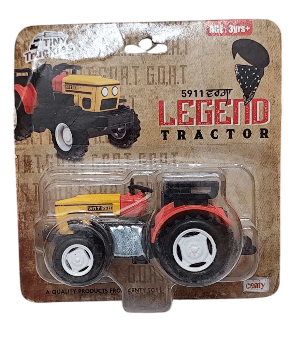 Friction powered tractor toy in yellow and red by T-Rex the toyland Sitamarhi with detailed wheels
